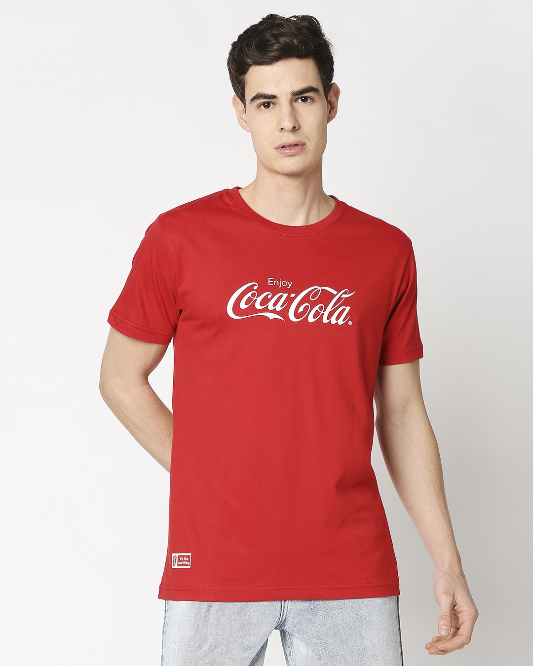 Shop Men's Red Enjoy Coca-Cola Typography T-shirt-Back