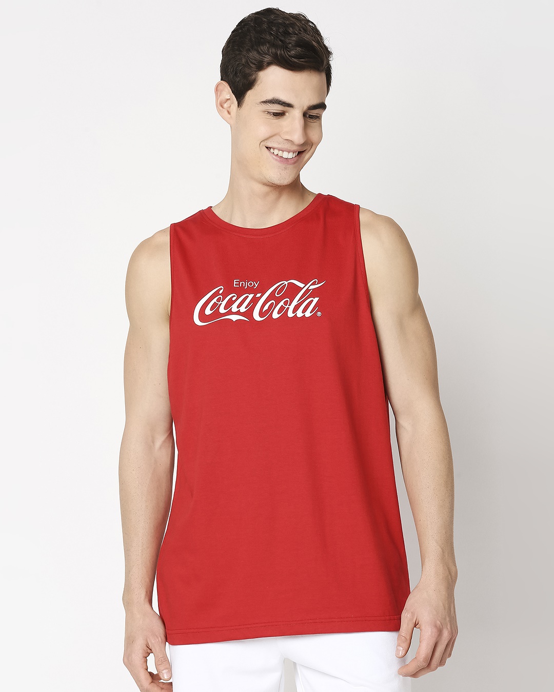 Shop Men's Red Enjoy Coca-Cola Typography Vest-Back