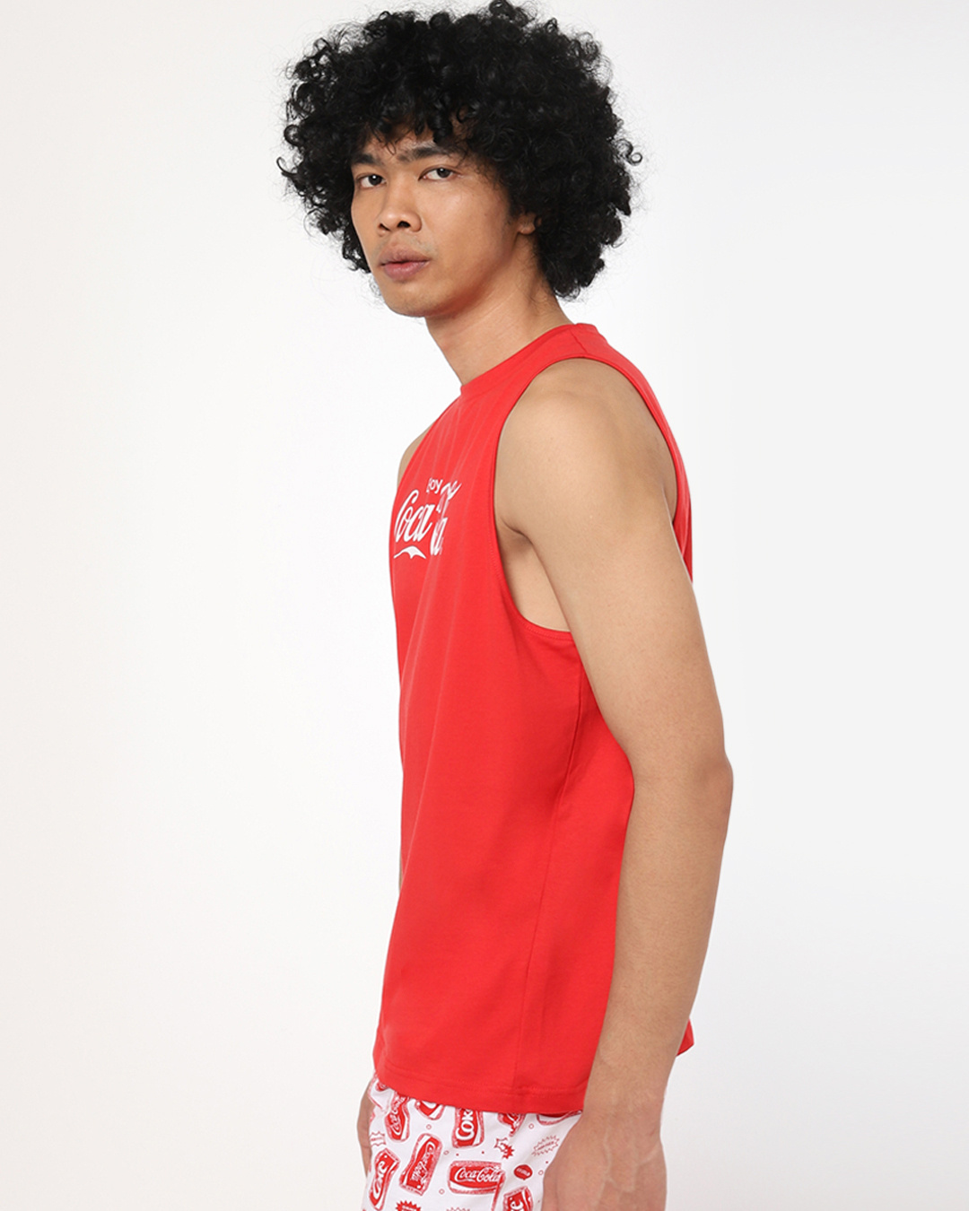 Shop Men's Red Enjoy Coca Cola Typography Vest-Back