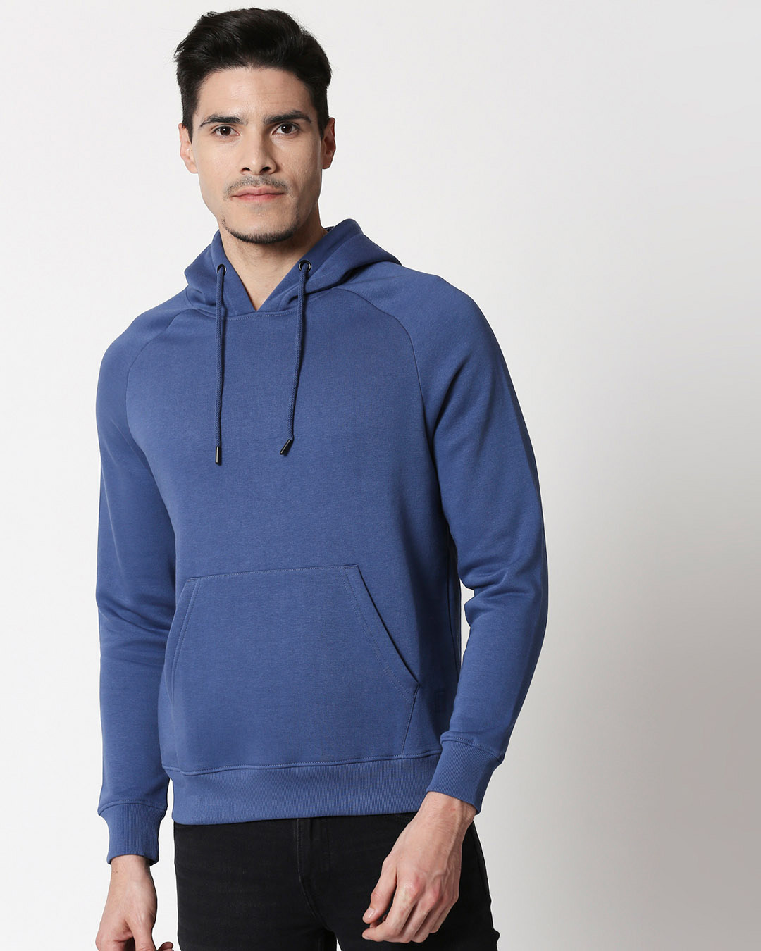 Shop Ensign Blue Basic Hoodie Sweatshirt-Back