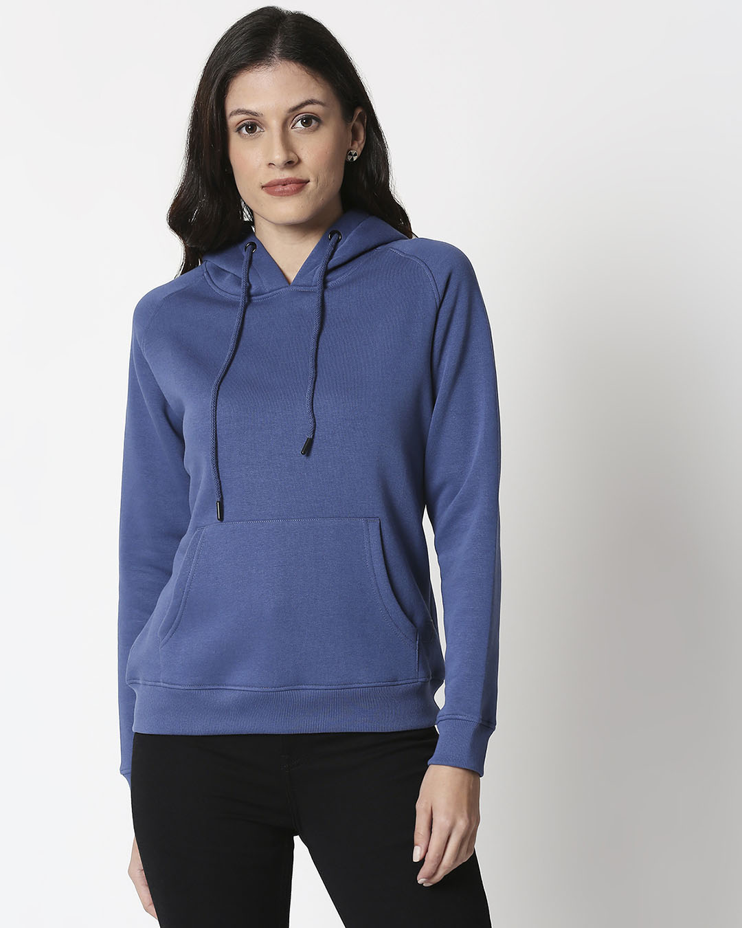Shop Ensign Blue Basic Hoodie Sweatshirt-Back