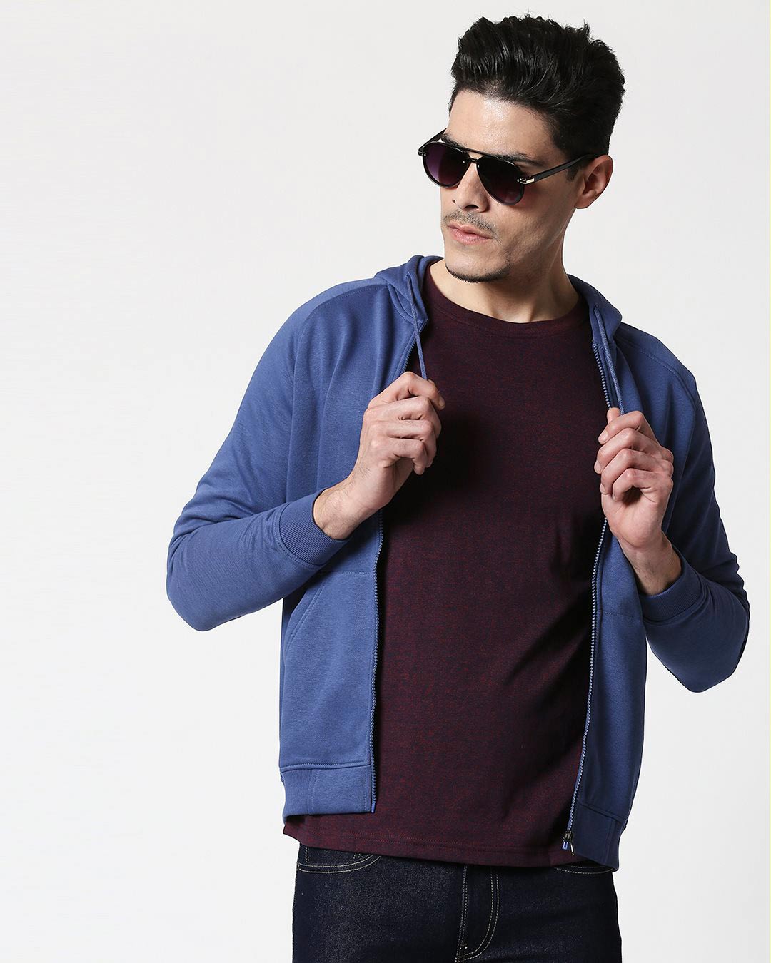 

Ensign Blue Zipper Hoodie Men' Plain Zipper Hoodie Sweatshirt Bewakoof.com