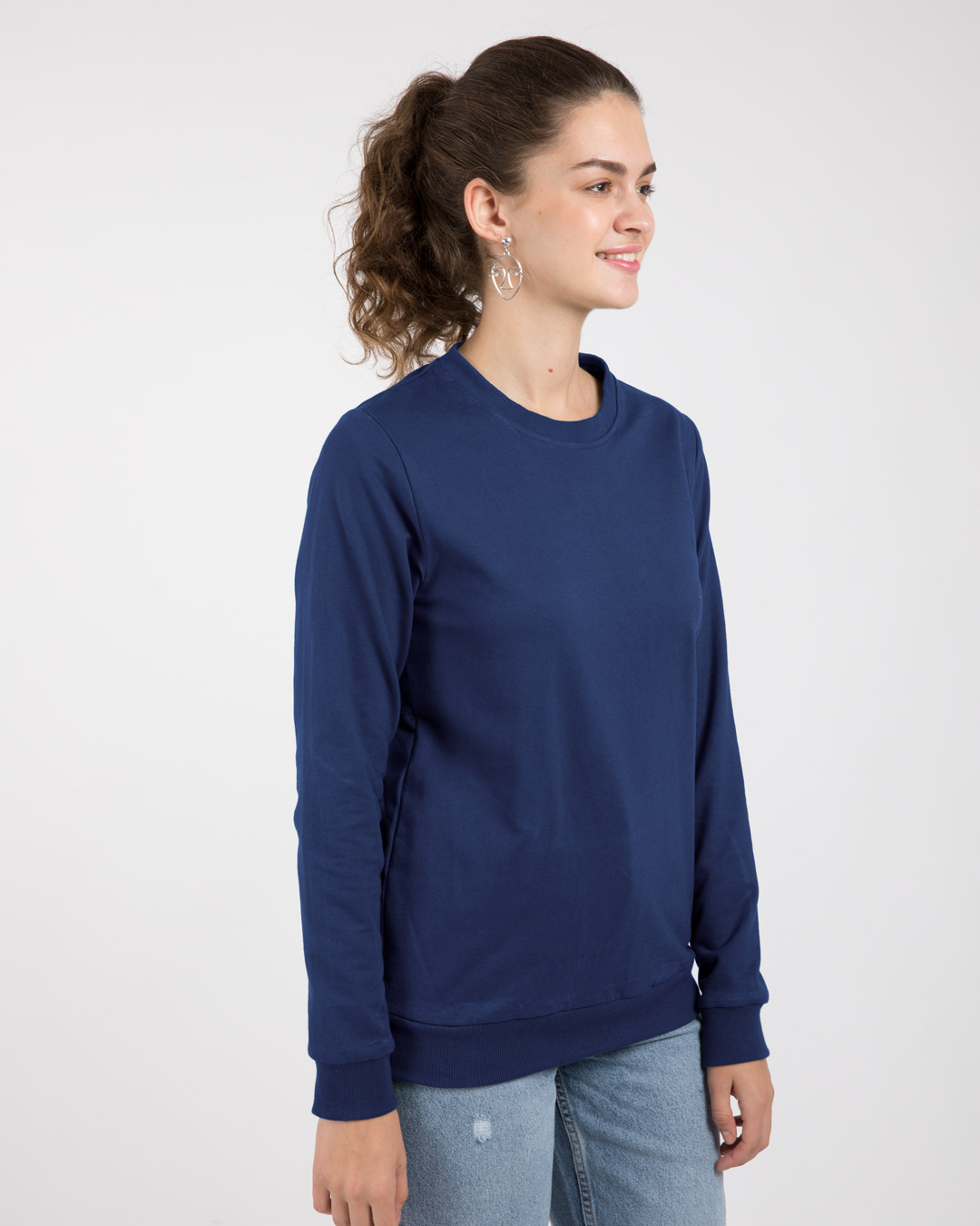 Shop Evening Blue Fleece Light Sweatshirt-Back