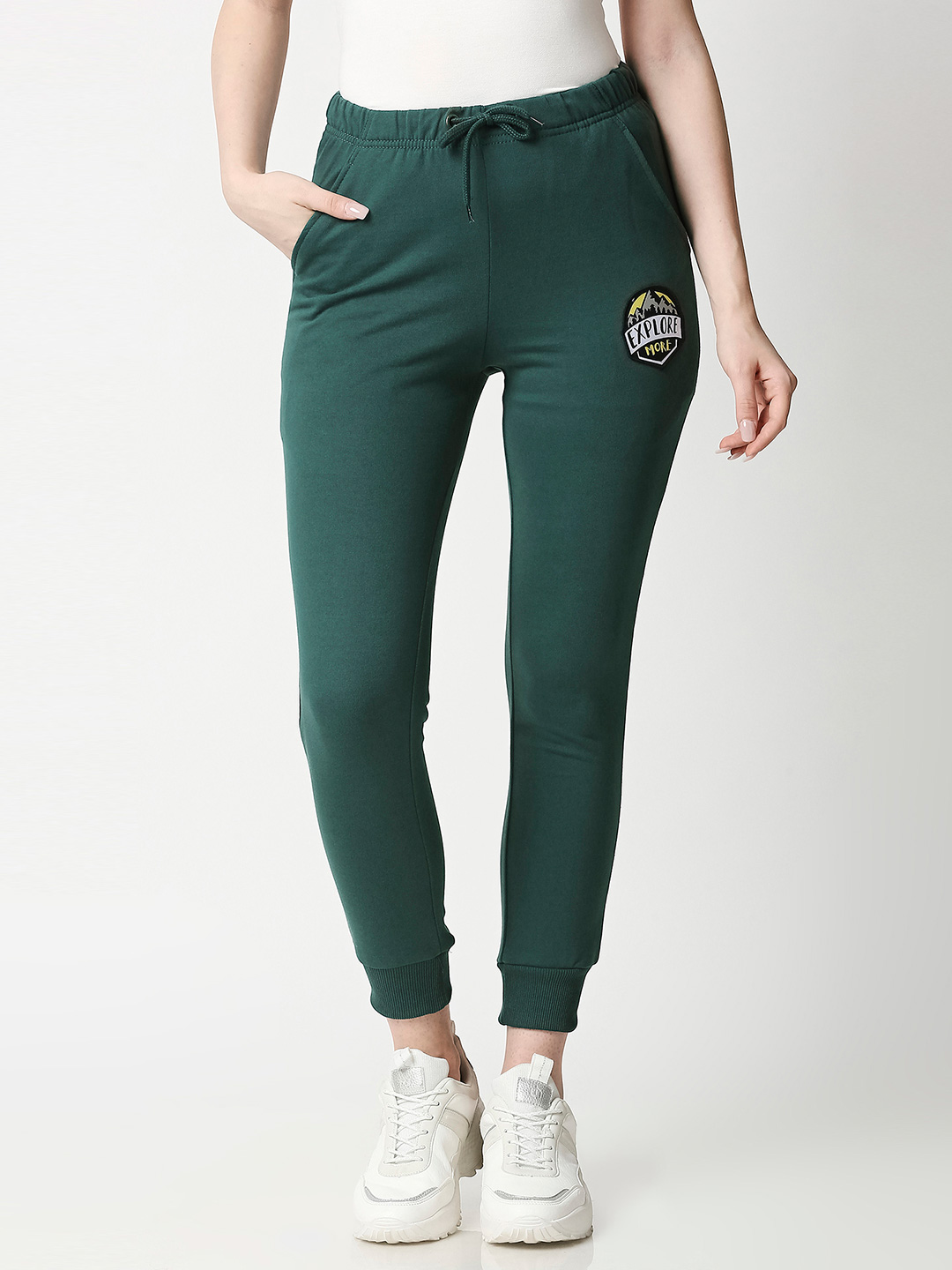 womens dark green joggers