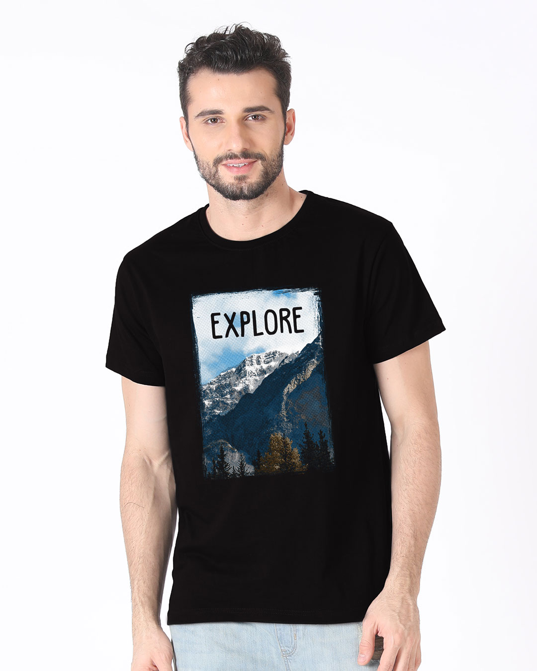 Shop Explore The Mountains Half Sleeve T-Shirt-Back