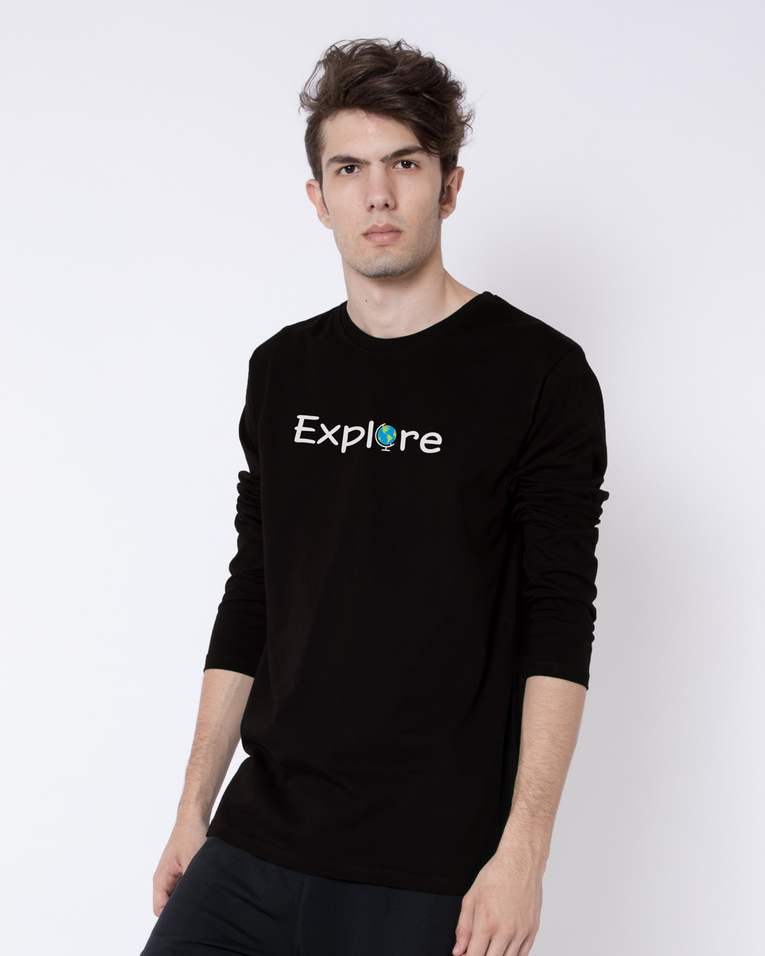 Shop Explore The World Full Sleeve T-Shirt-Back