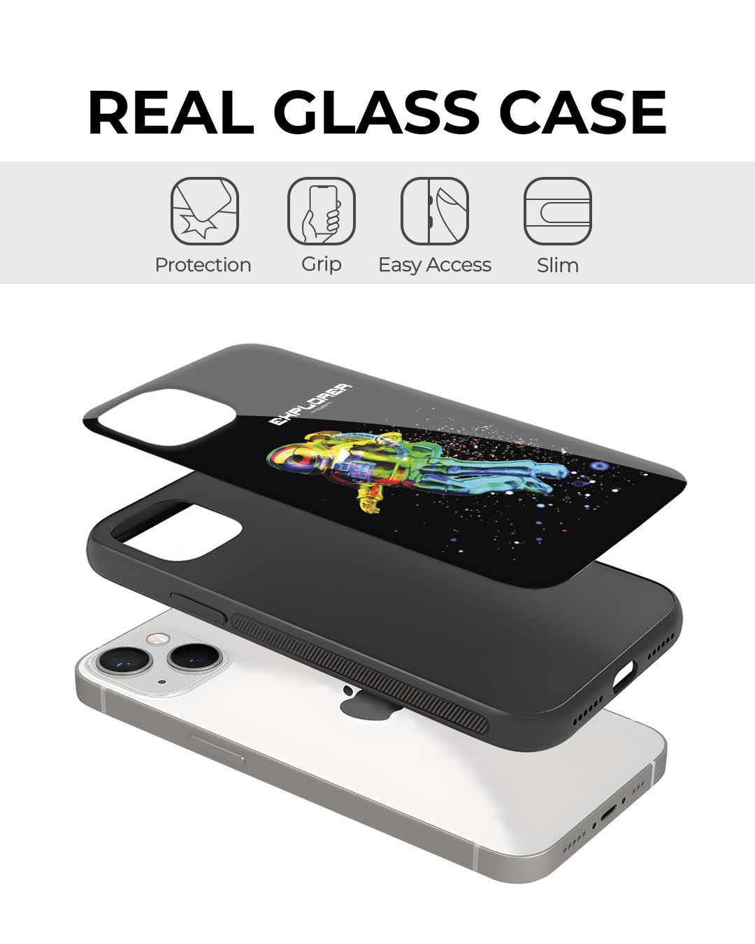 Shop Explorer Premium Glass Cover for Apple iPhone 13-Back