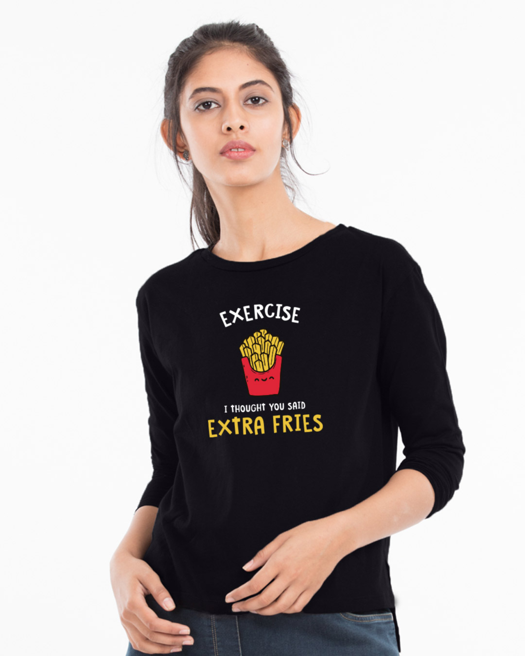 Shop Extra Fries Full Sleeves T-Shirt-Back