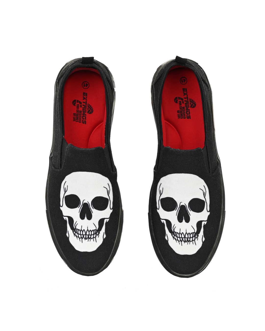 Shop Men's Polycanvas Skull Printed Slip-On Sneaker-Back