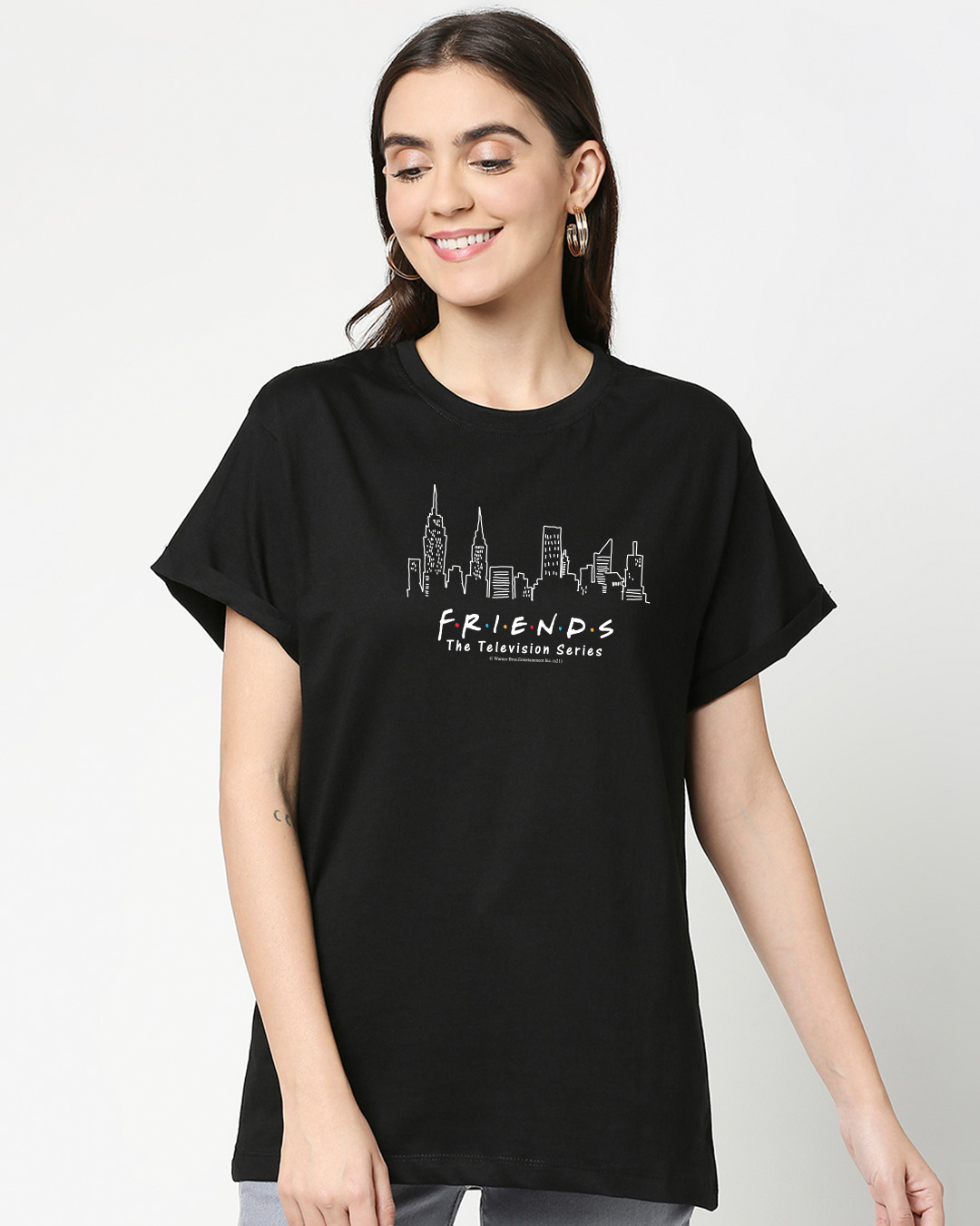 Shop F.R.I.E.N.D.S Skyline Boyfriend T-Shirt-Back