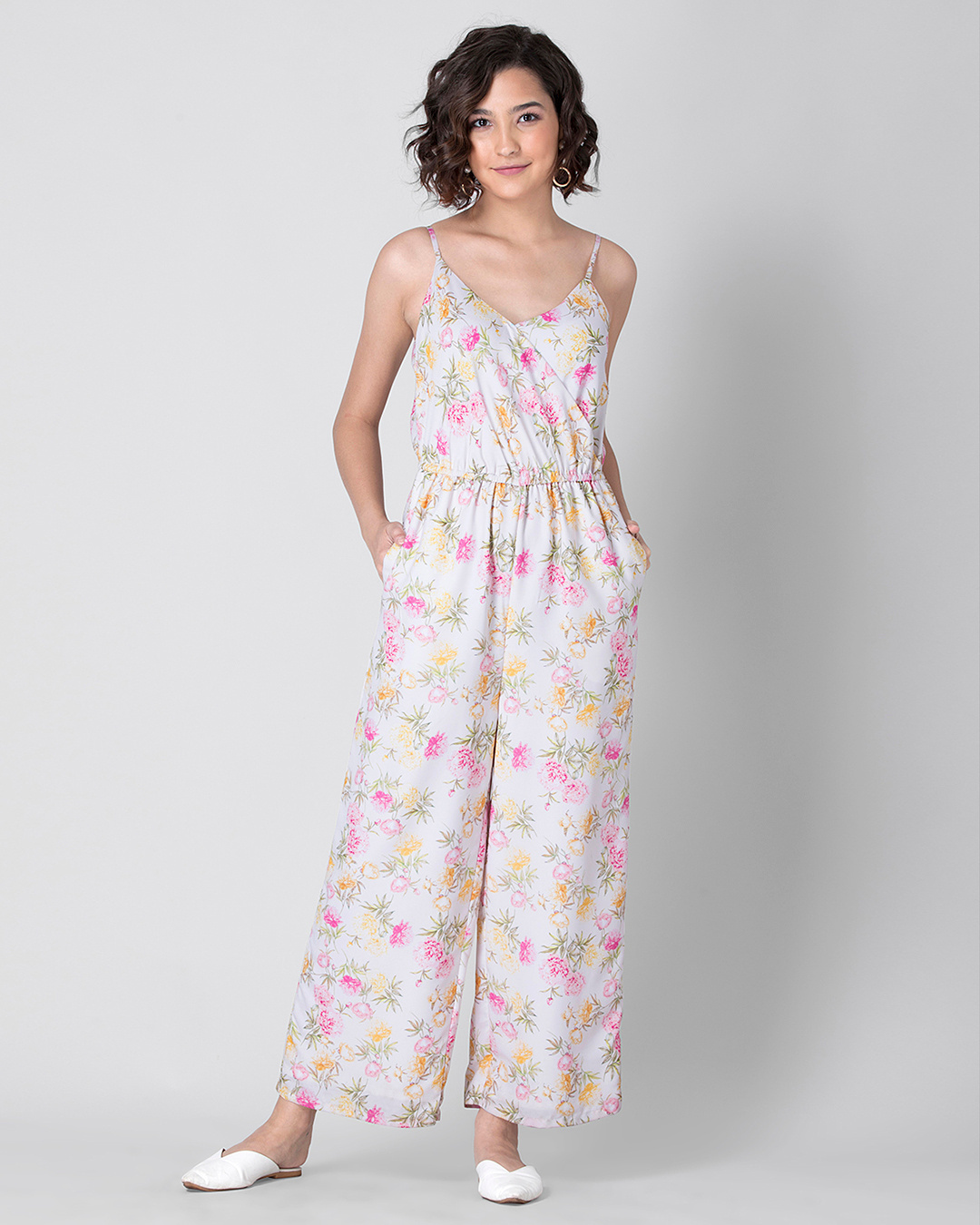 Buy FABALLEY Floral Half Sleeves Satin Womens Regular Jumpsuits | Shoppers  Stop