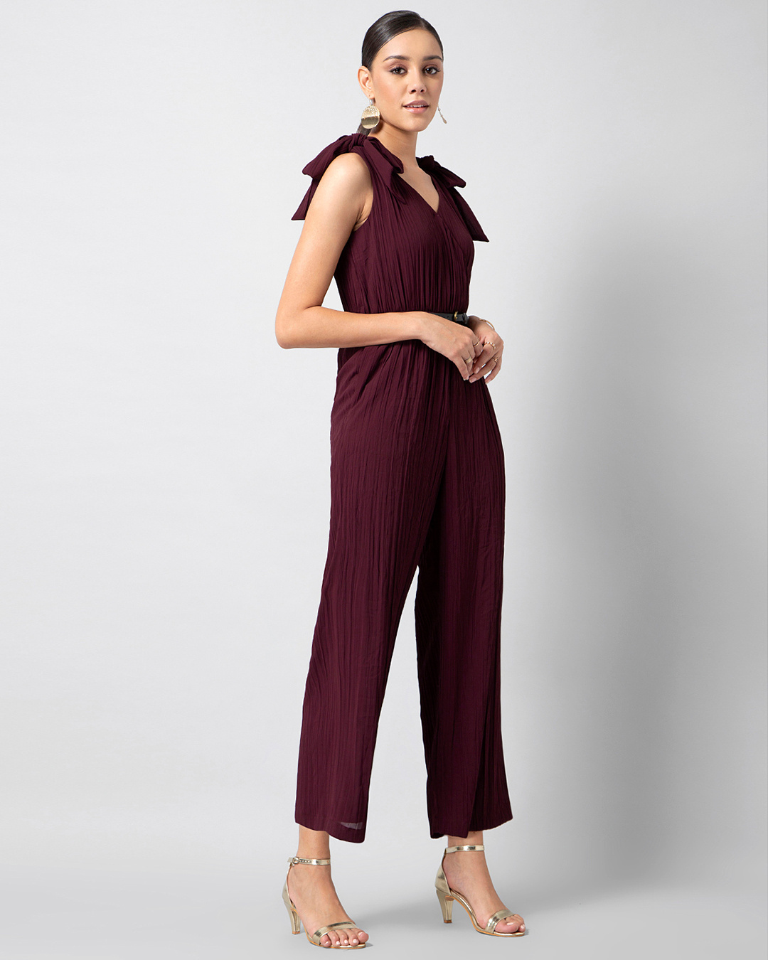 Buy Women Lilac Self Tie Wrap Jumpsuit - Honeymoon Dress Online India -  FabAlley