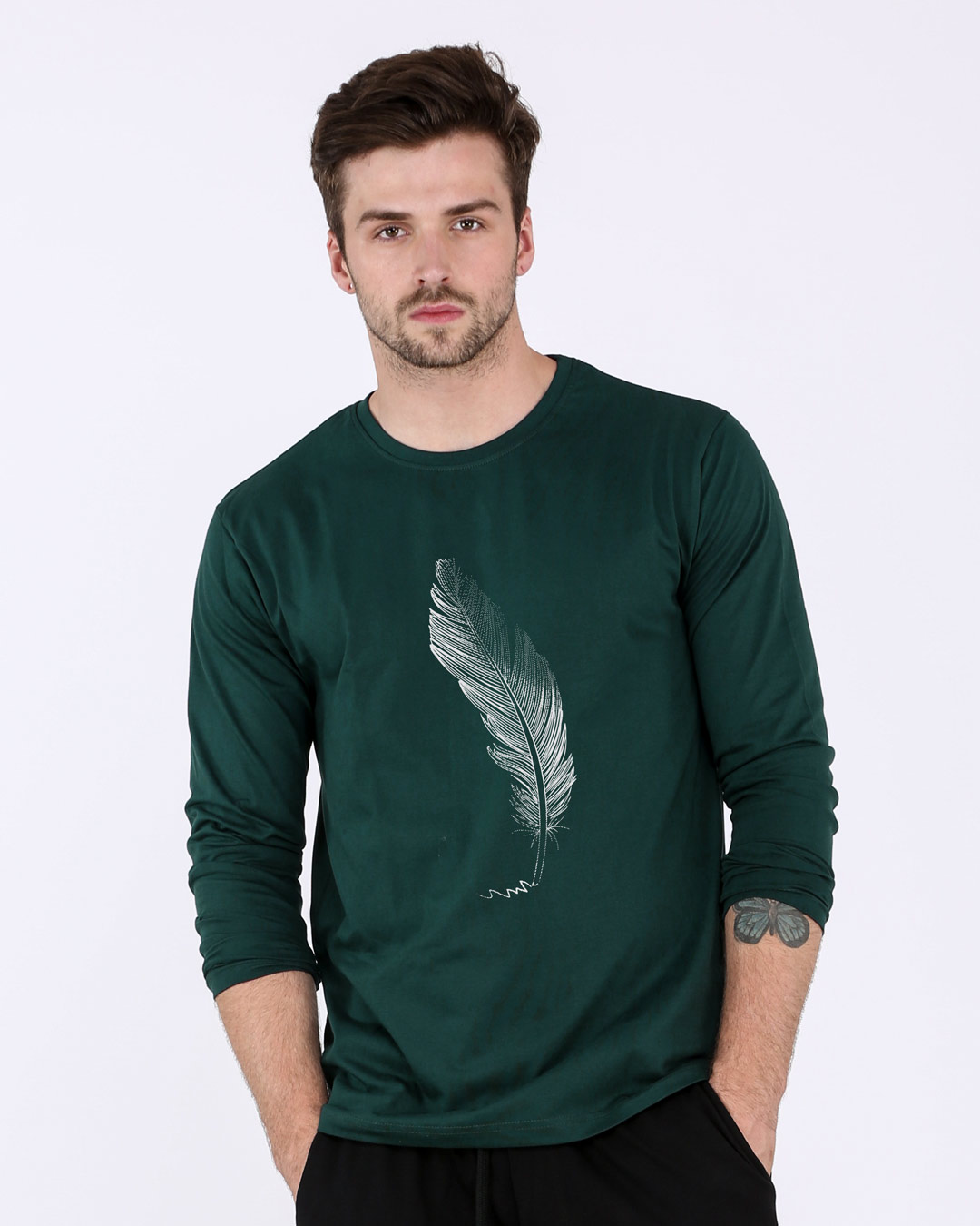 Fading Feather Full Sleeve TShirt Fading Feather Mens Full Sleeve T