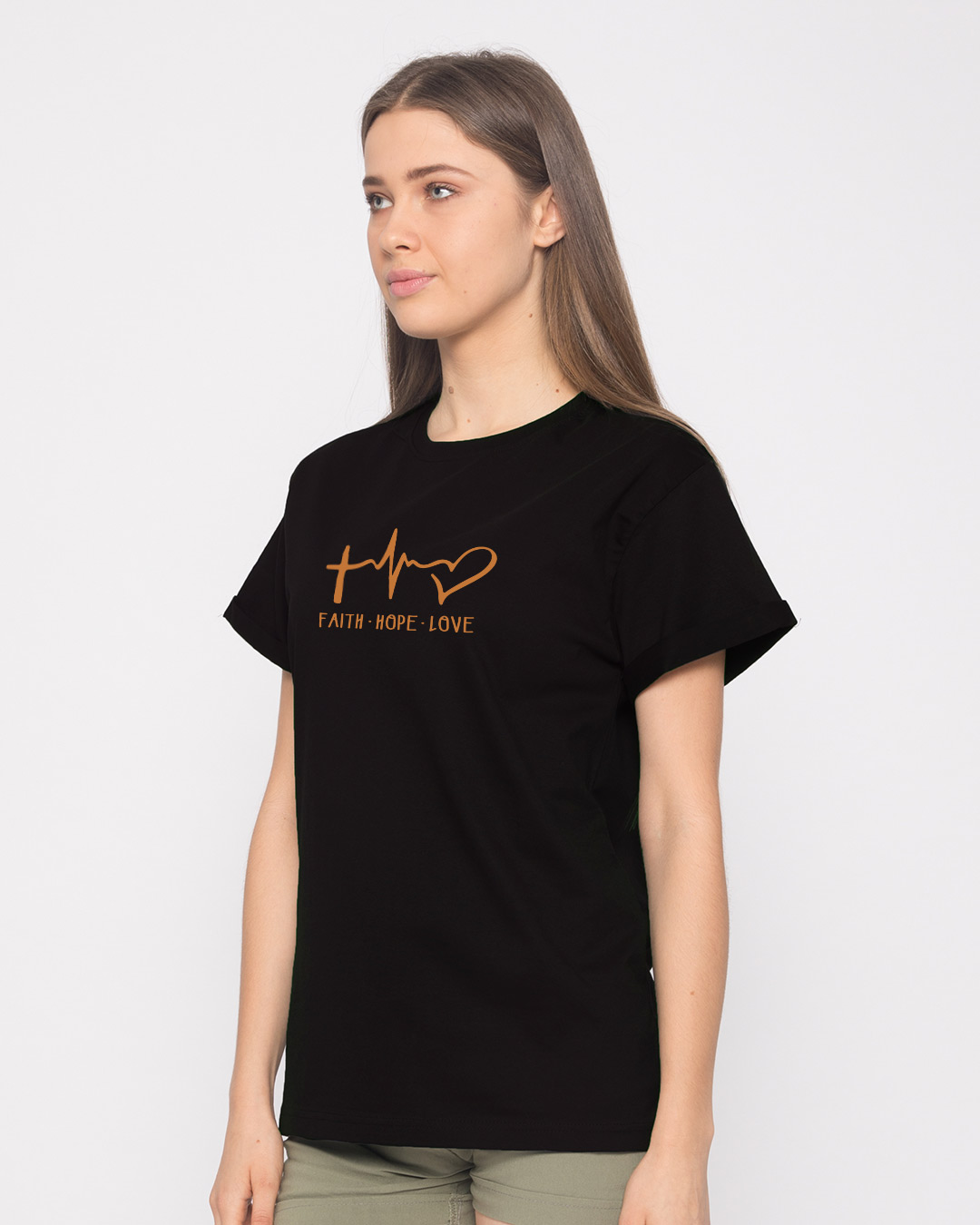 Shop Faith.love.hope Boyfriend T-Shirt-Back