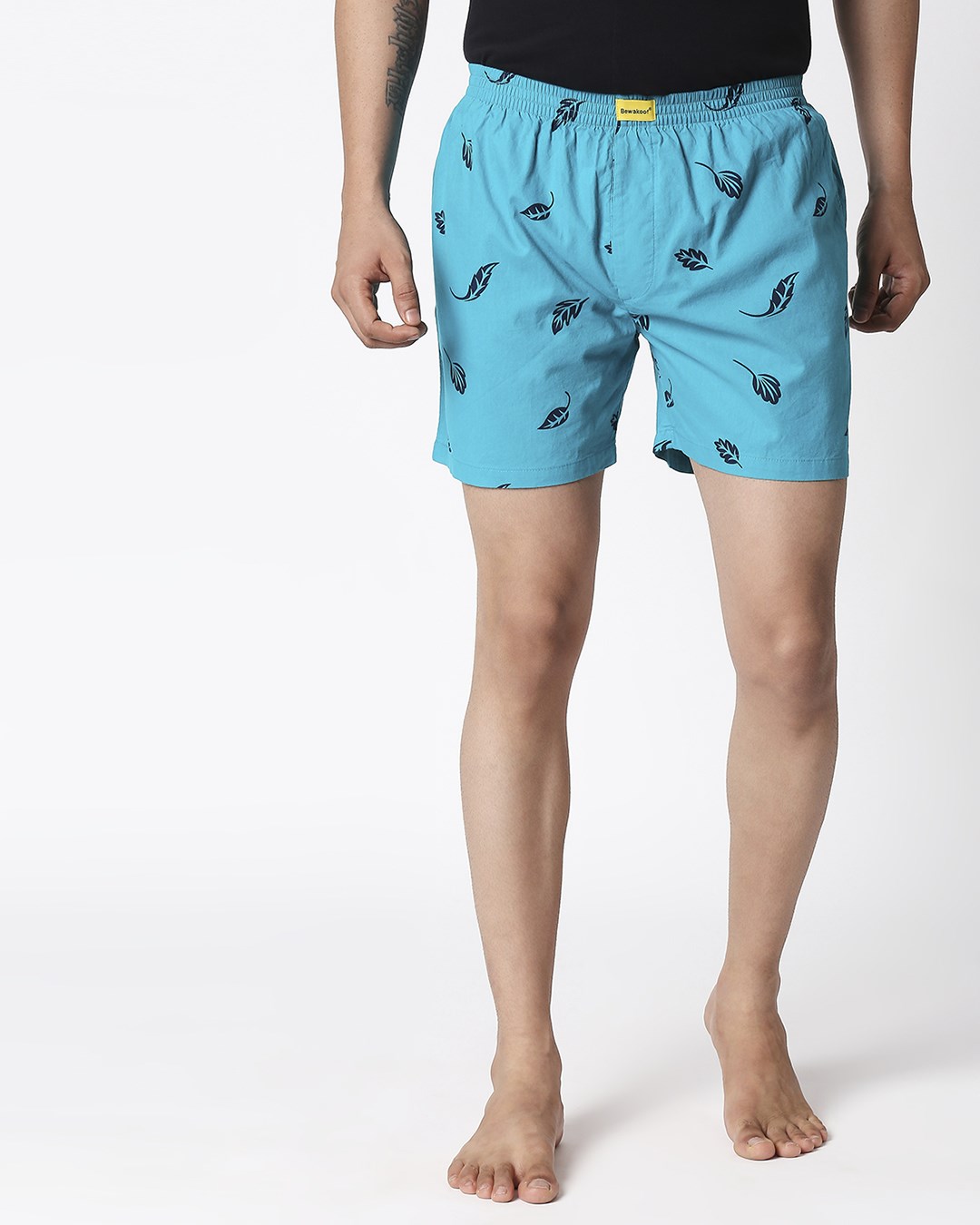 Shop Fall Leaves Green Boxers-Back
