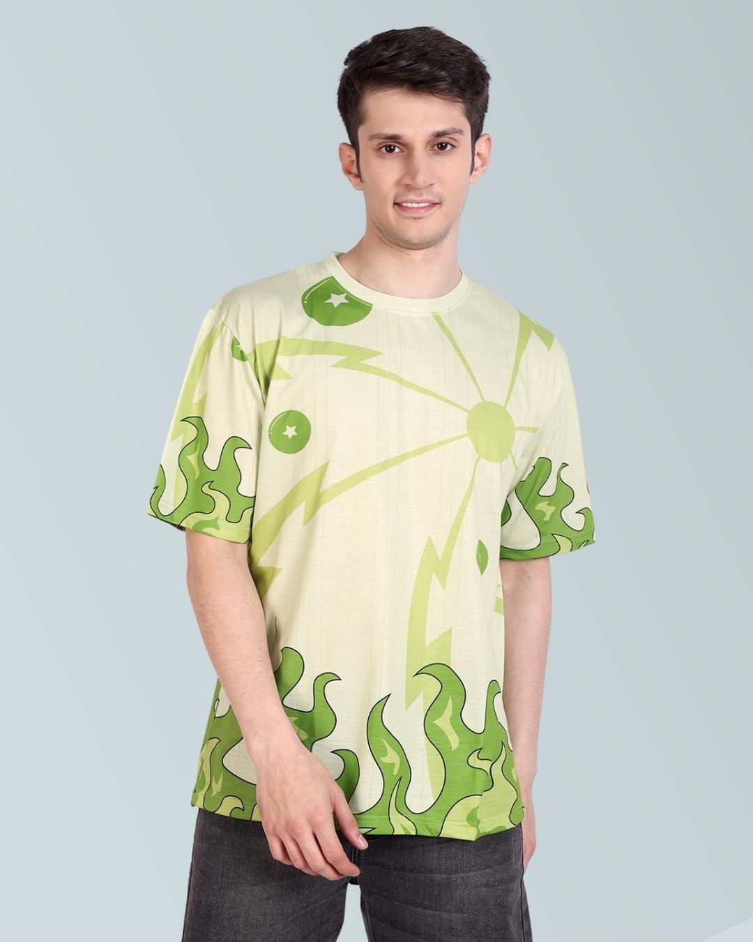 Shop Men's Green Dragon Ball Printed Oversized T Shirt-Back
