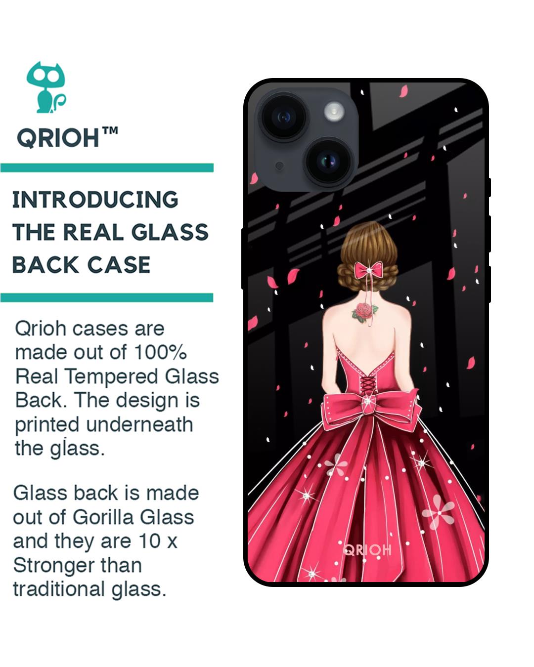 Shop Fashion Princess Printed Premium Glass Cover for Apple iPhone 14 (Shock Proof, Scratch Resistant)-Back