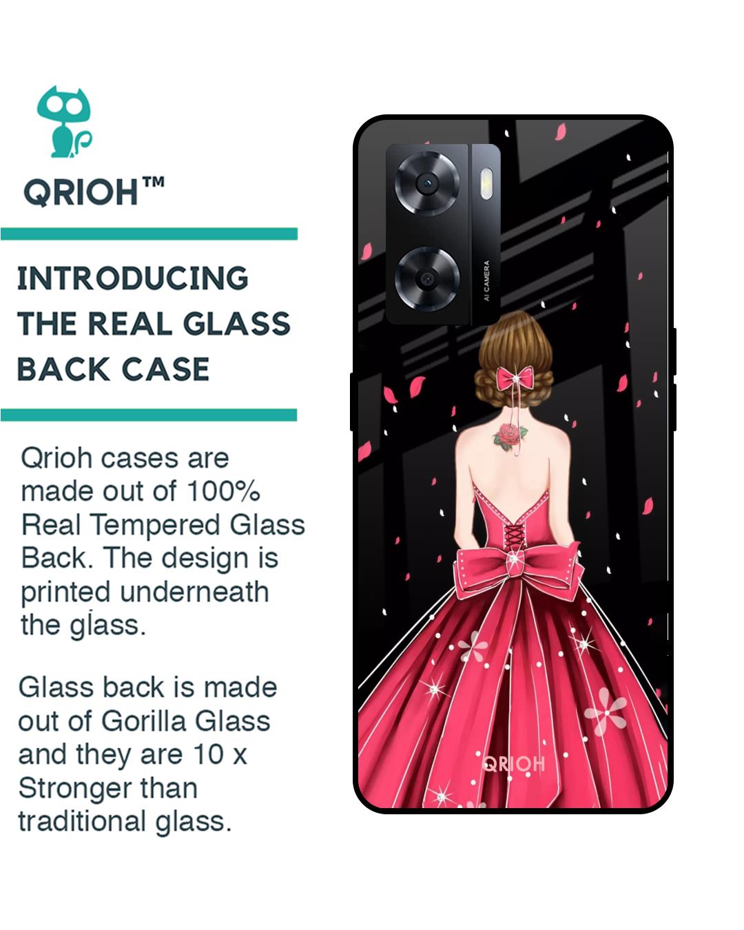 Shop Fashion Princess Printed Premium Glass Cover for Oppo A57 4G (Shock Proof, Scratch Resistant)-Back