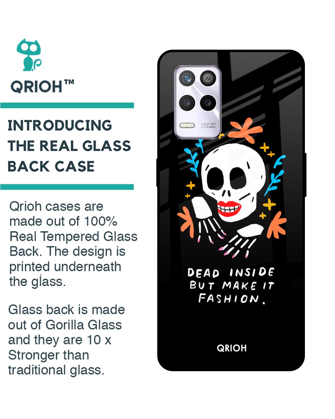 Shop Fashionable Skeleton Printed Premium Glass Cover for Realme 9 5G (Shock Proof, Scratch Resistant)-Back