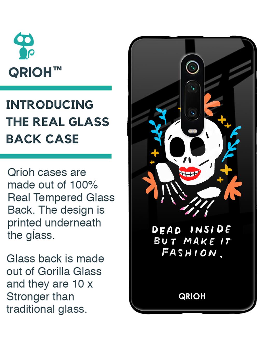 Shop Fashionable Skeleton Printed Premium Glass Cover For Redmi K20 (Impact Resistant, Matte Finish)-Back