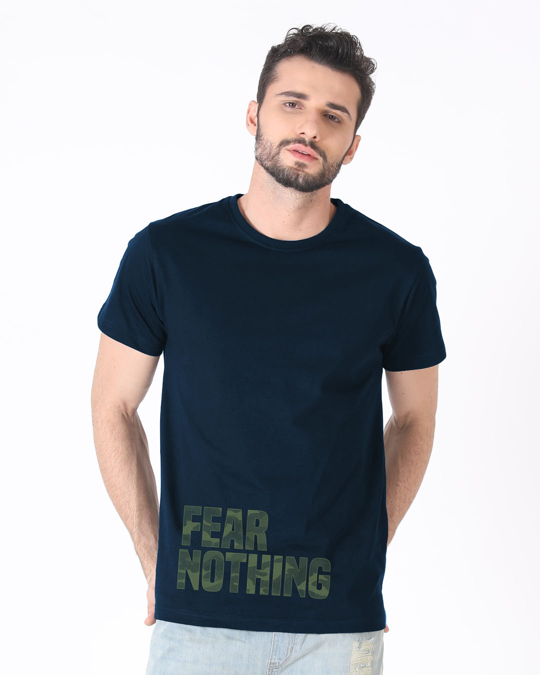 Shop Fear Nothing Camo Half Sleeve T-Shirt-Back