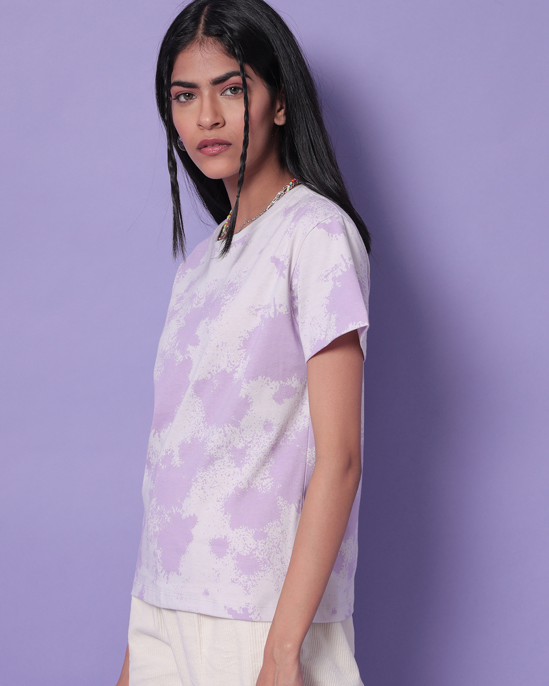 Shop Feel Good Lilac AOP Half Sleeve T-shirt-Back