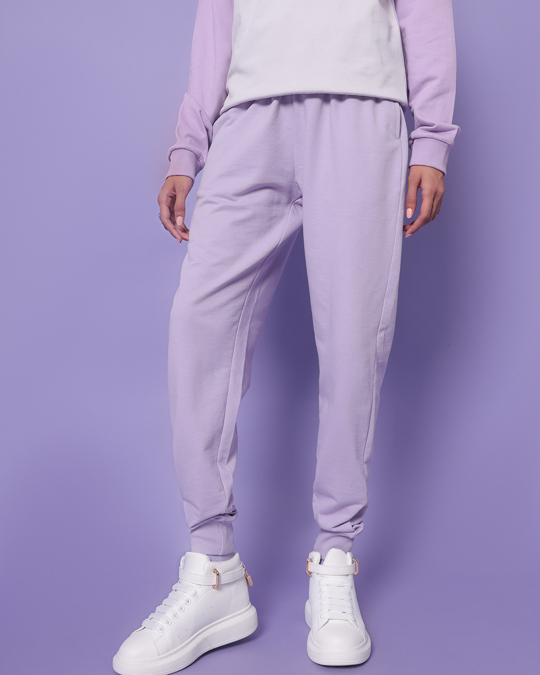 Buy Women's Feel Good Lilac Joggers Online at Bewakoof
