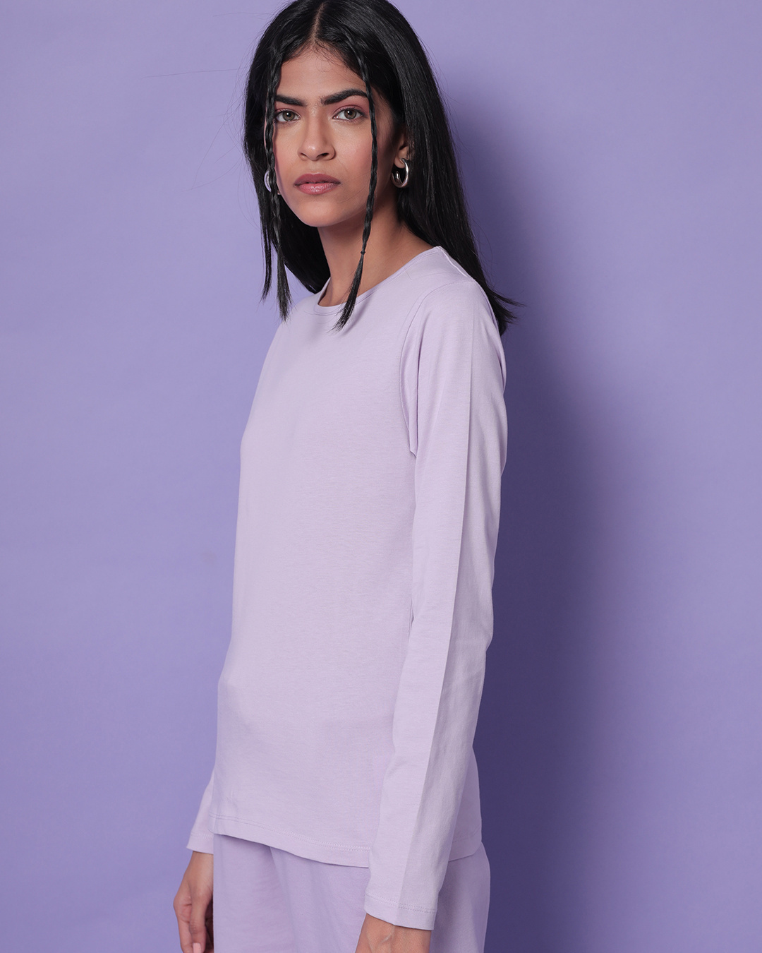 Shop Feel Good Lilac Full Sleeve T-shirt-Back