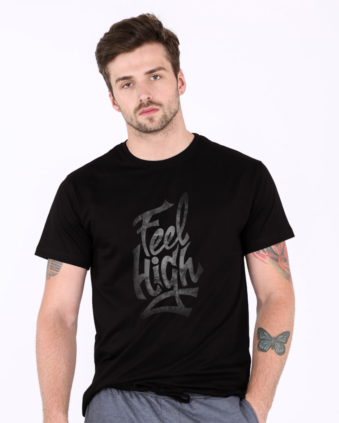 Shop Feel High Half Sleeve T-Shirt-Back
