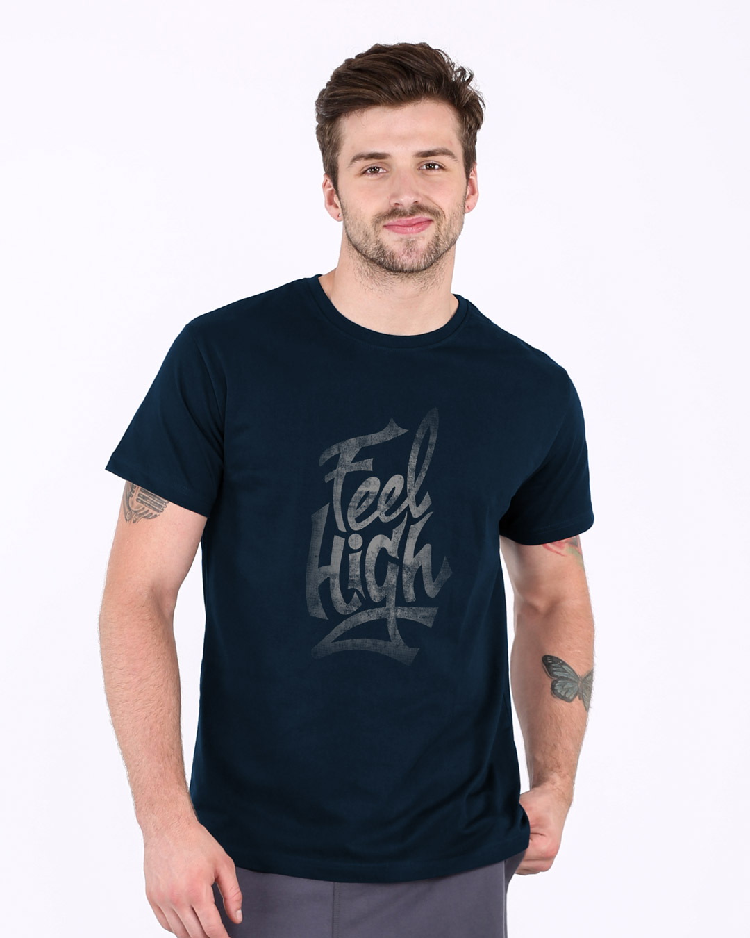 Shop Feel High Half Sleeve T-Shirt-Back