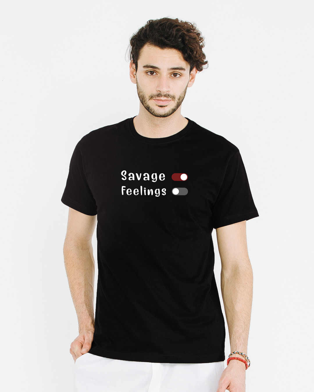 Shop Feelings Off Half Sleeve T-Shirt-Back