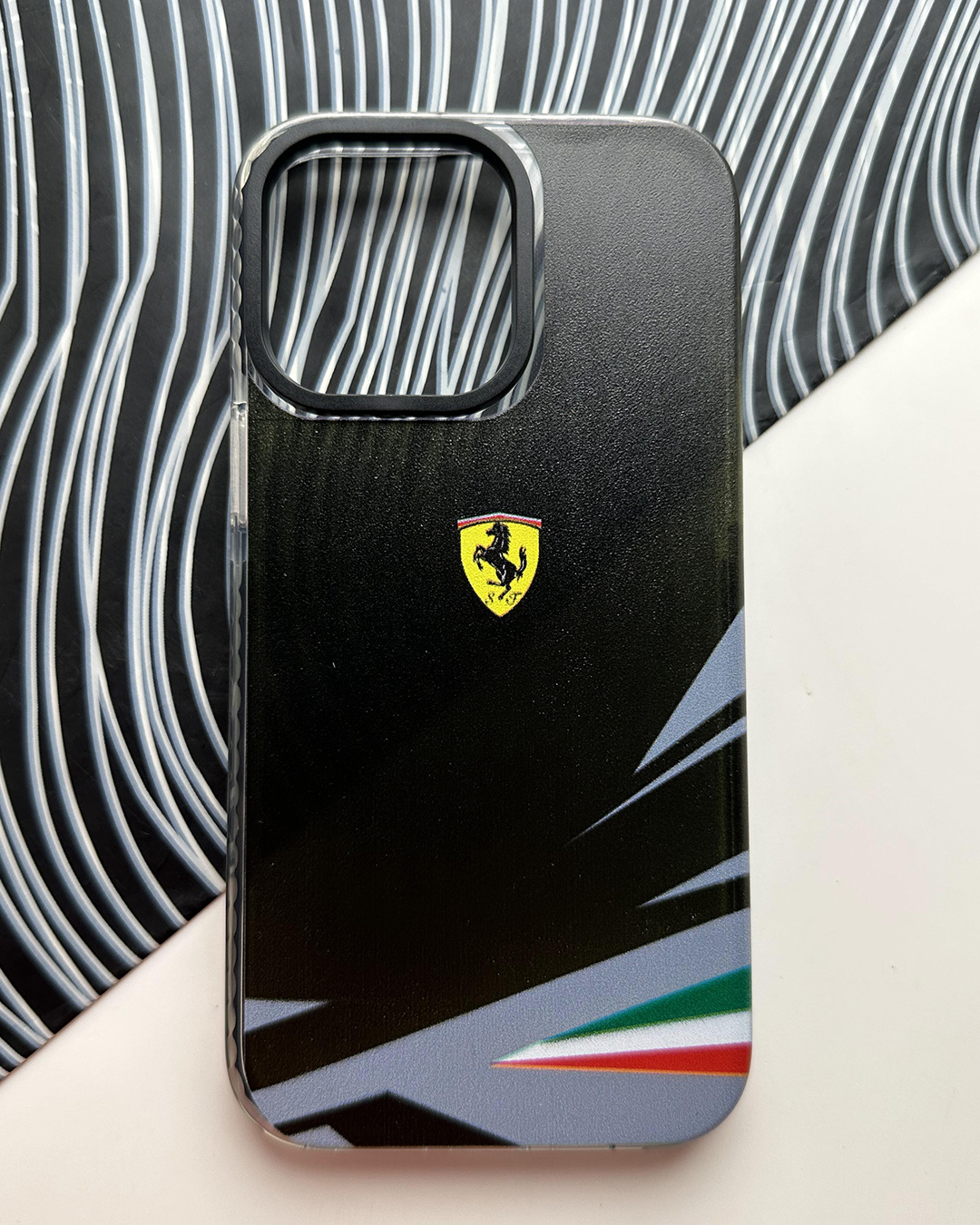 iphone 14 pro max silicone ferrari case black