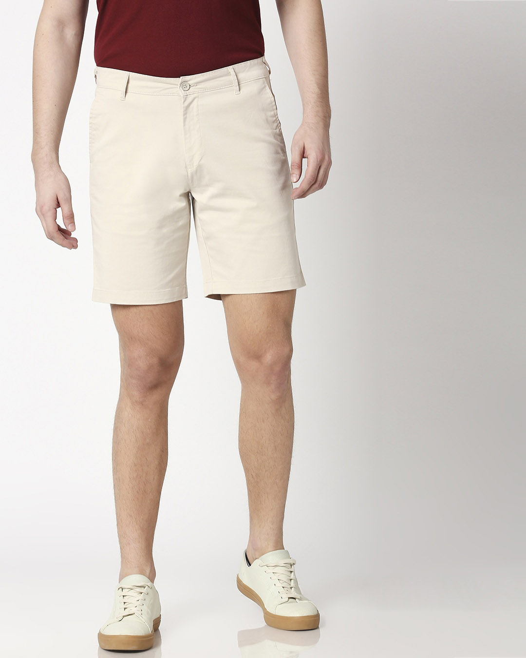 Shop Beige Men's Chinos Shorts-Back