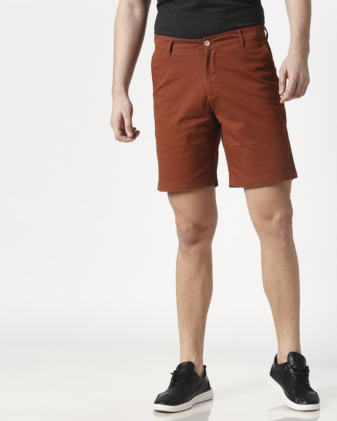 Shop Burnt Orange Men's Chinos Shorts-Back