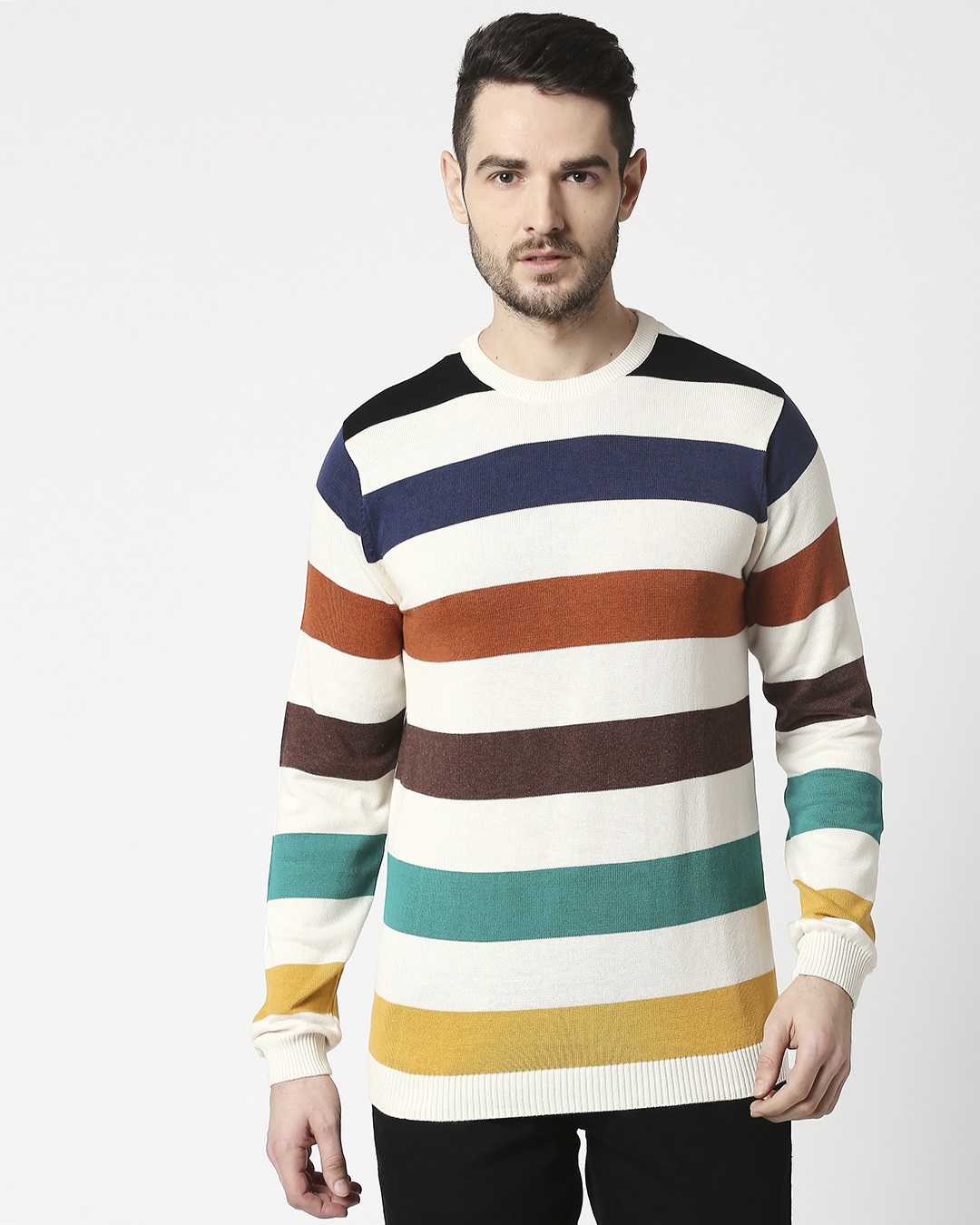 Shop Multicolour Striped Sweater-Back