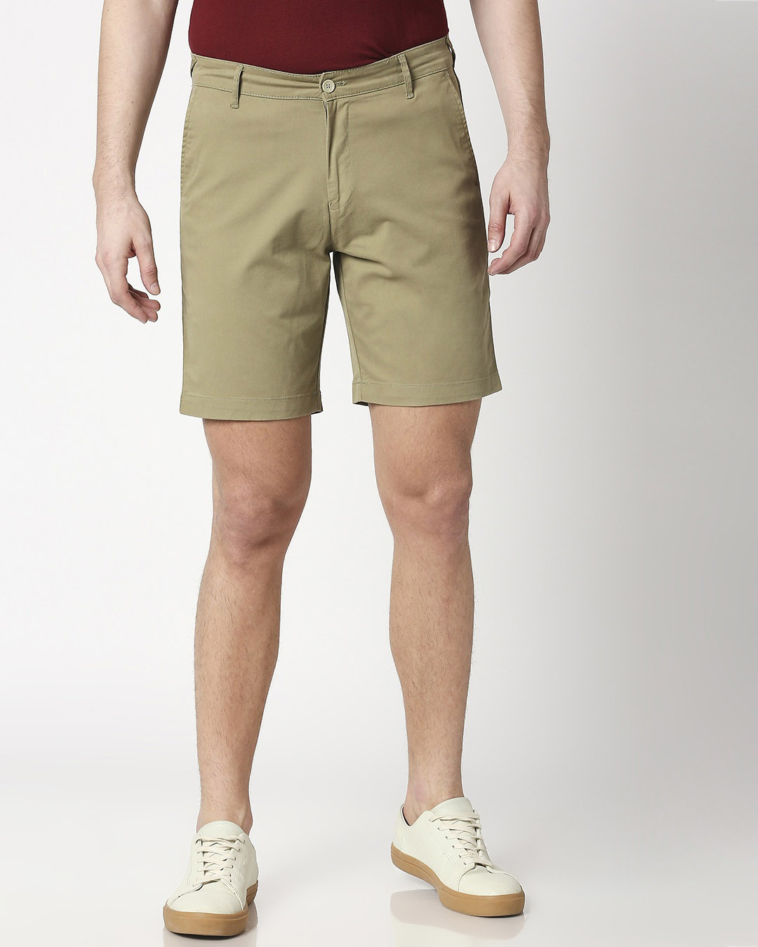 Shop Sage Green Men's Chinos Shorts-Back