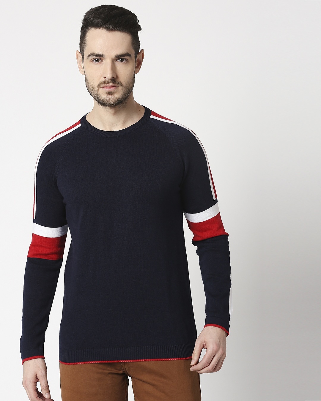 Shop Striped Navy Sweater-Back