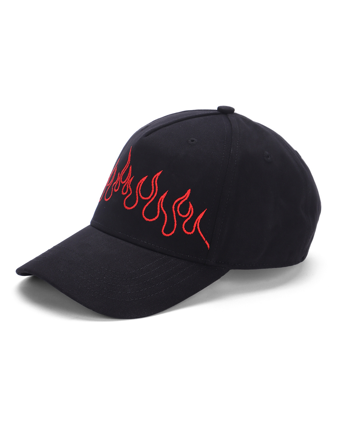 Shop Unisex Black Fire Printed Baseball Cap-Back