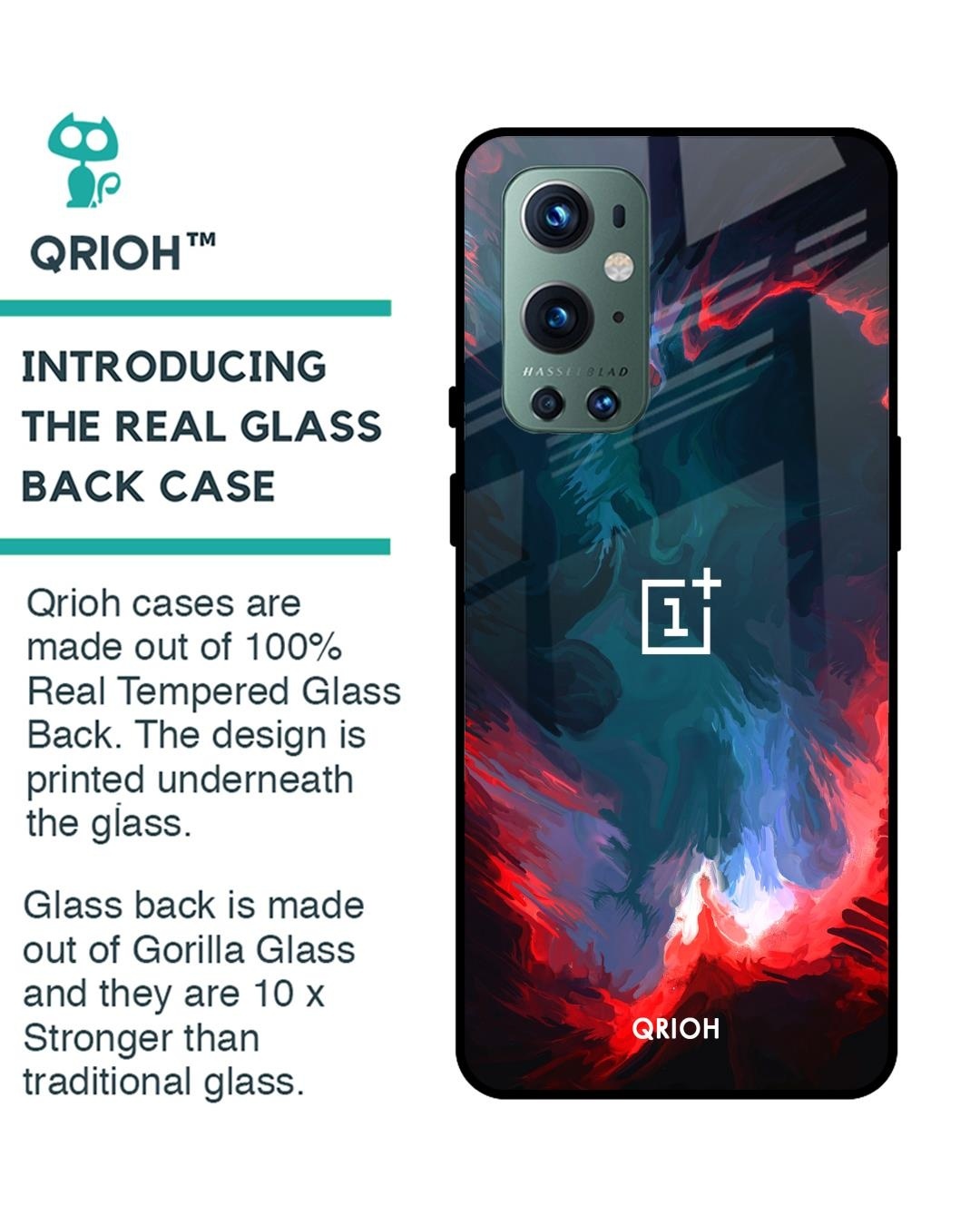Shop Flames Printed Premium Glass Cover For OnePlus 9 Pro (Shock Proof, Impact Resistant)-Back