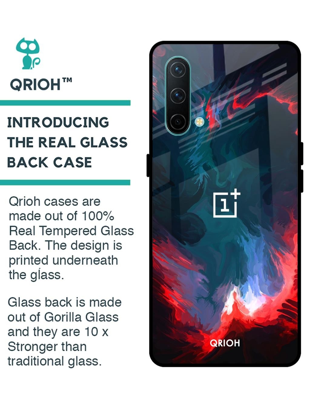 Shop Flames Printed Premium Glass Cover For OnePlus Nord CE (Shock Proof, Impact Resistant)-Back
