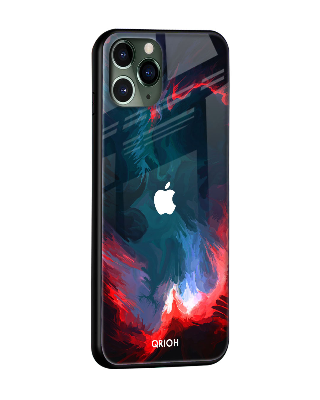 Shop Flames Printed Silicon Glass Cover For iPhone 12 Pro Max (Light Weight, Impact Resistant)-Back