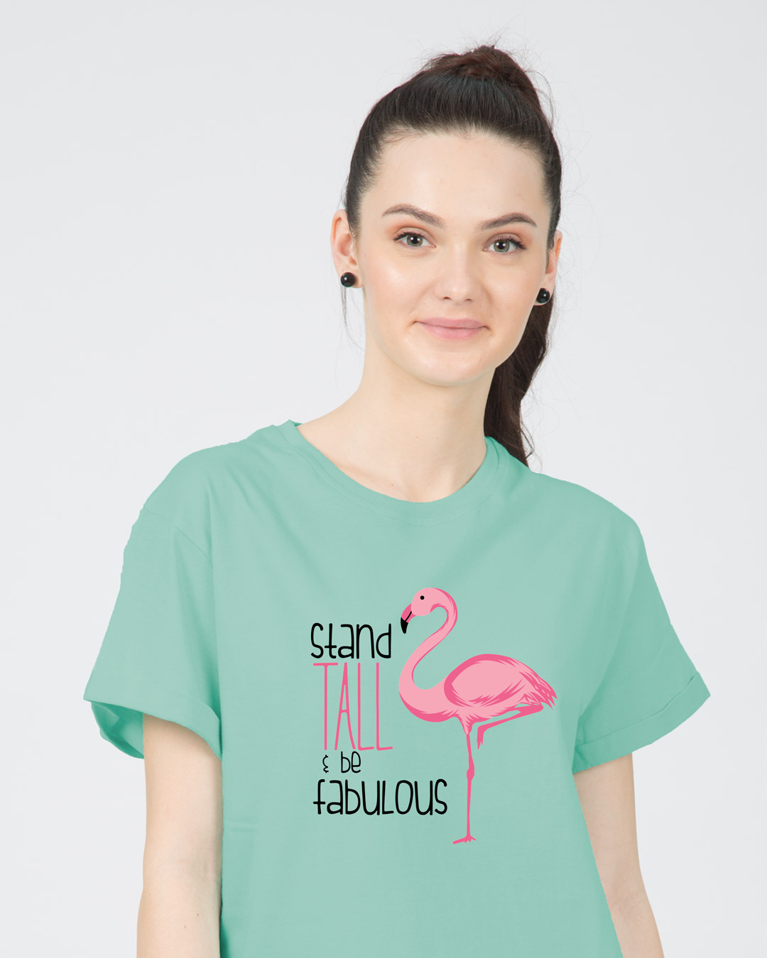 Shop Flamingo Fabulous Boyfriend T-Shirt-Back