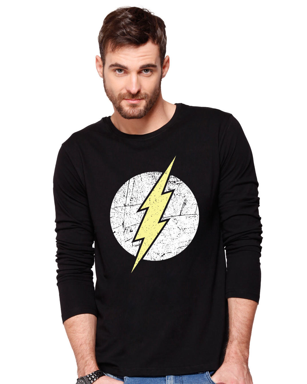 Buy Flash Logo (Jet Black) (DCL) for Men black Online at Bewakoof