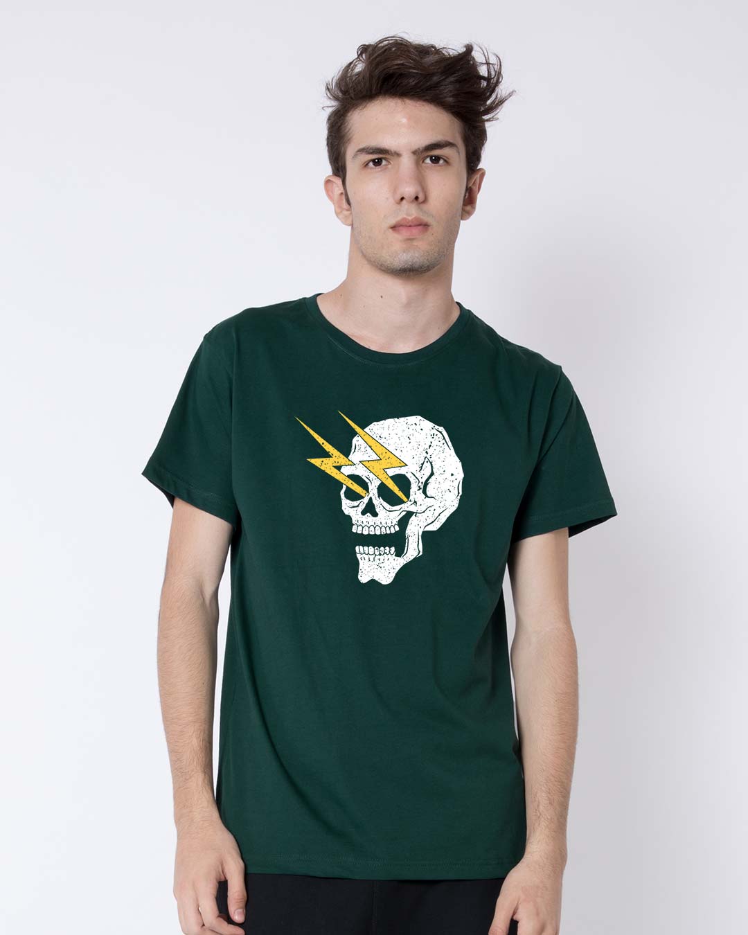 Shop Flash Skull Half Sleeve T-Shirt-Back