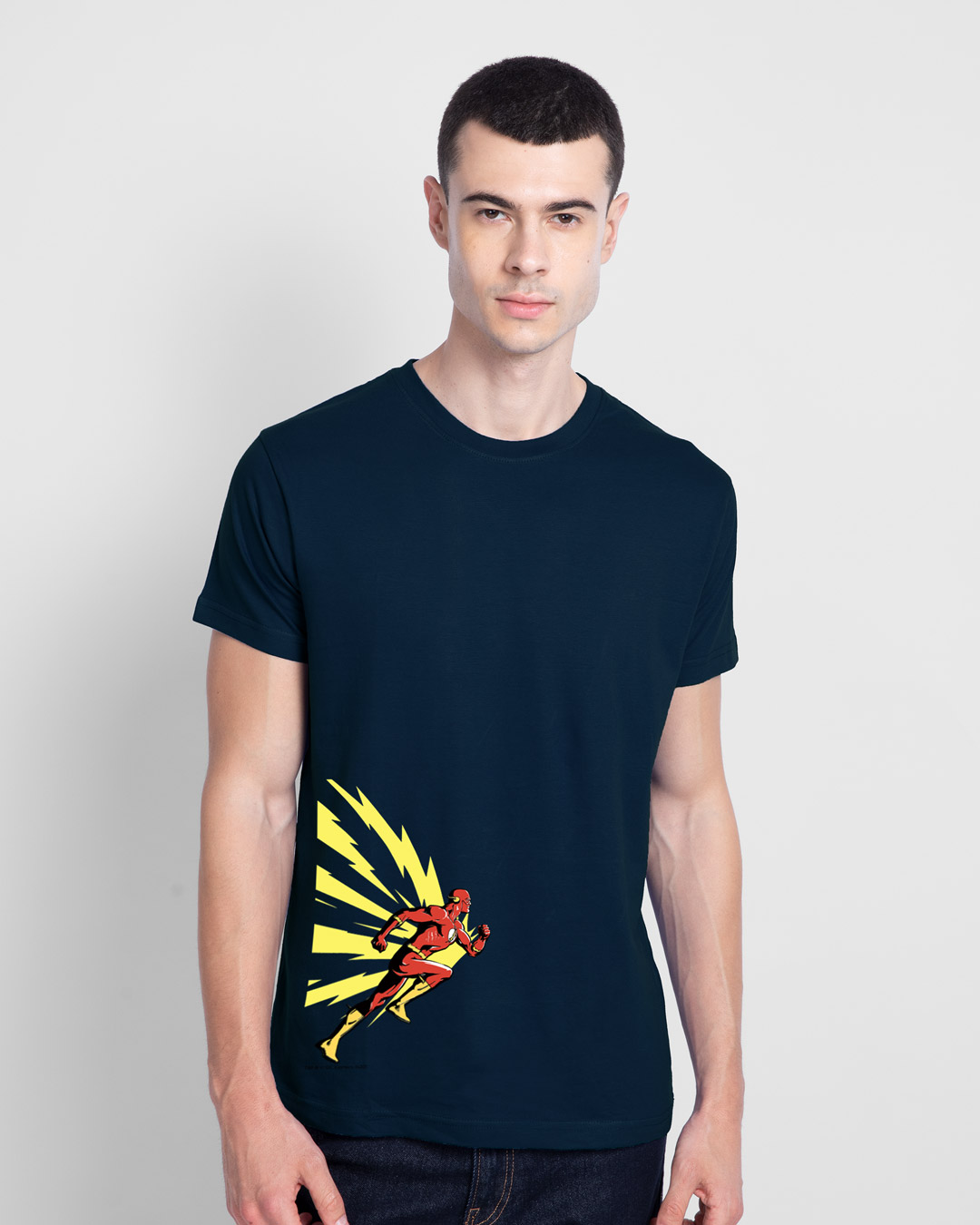 Shop Flash Thunder Half Sleeve T-Shirt  (FL) Navy Blue-Back