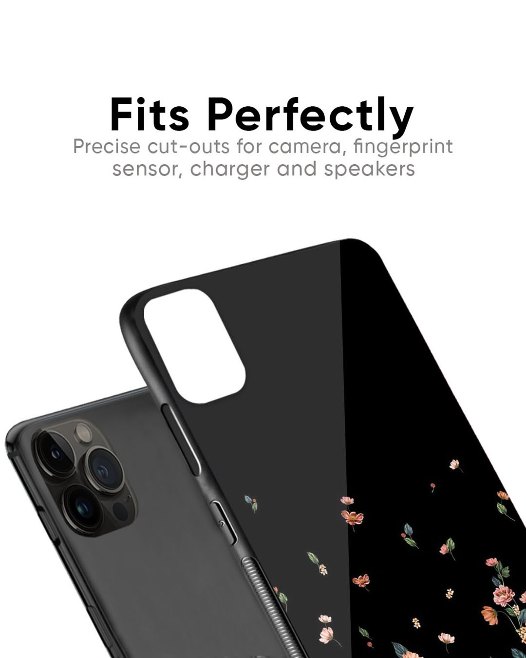 Shop Floating Floral Print Premium Glass Case for Apple iPhone 11 Pro (Shock Proof, Scratch Resistant)-Back