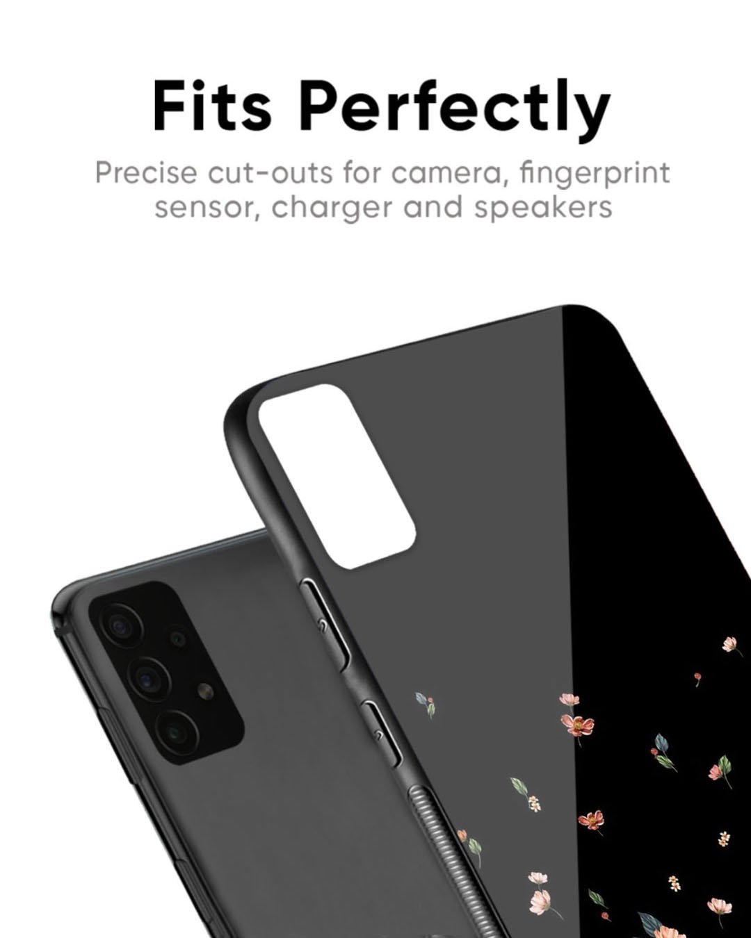 Shop Floating Floral Print Premium Glass Case for OnePlus 9 Pro (Shock Proof, Scratch Resistant)-Back