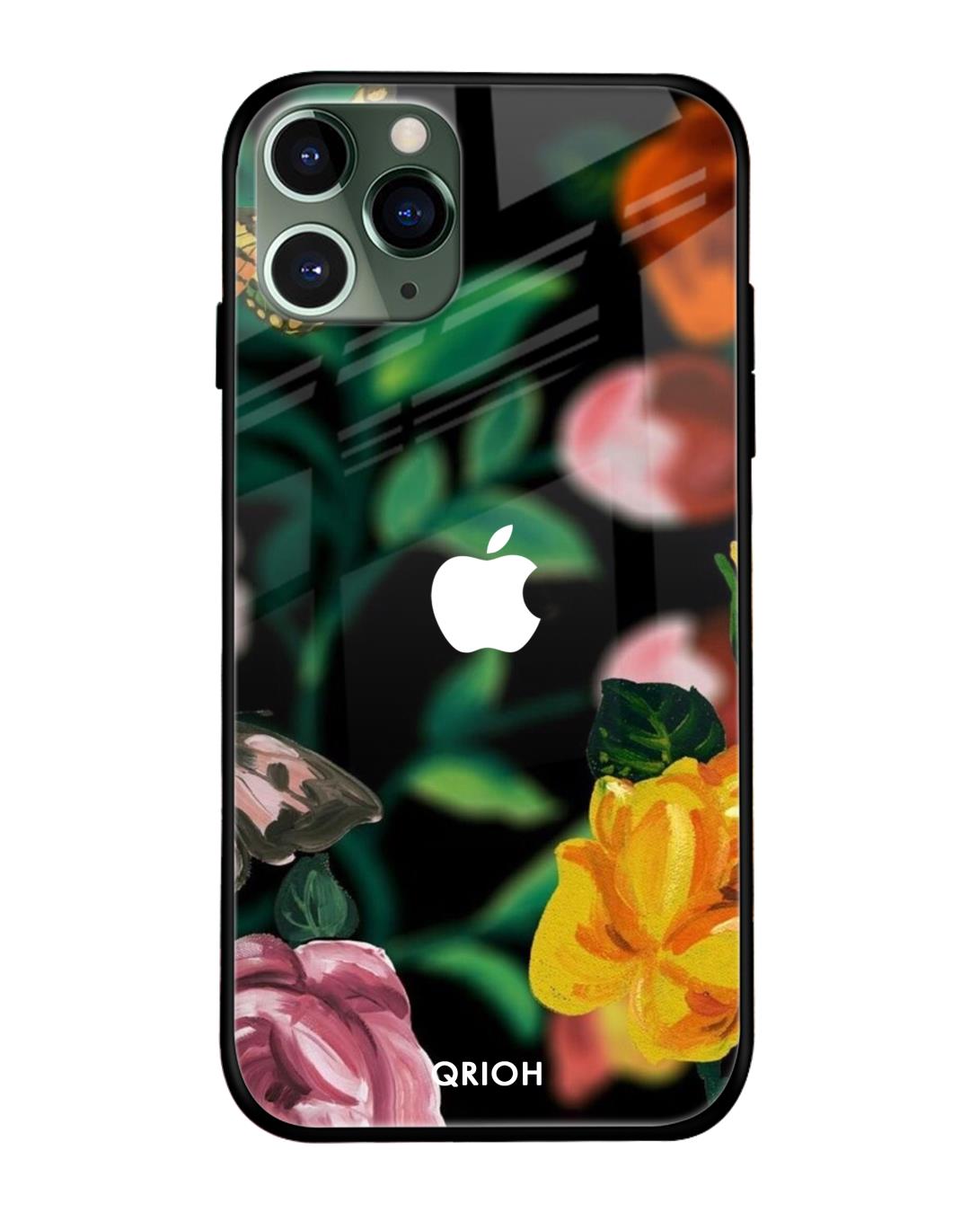 Buy Floral Printed Premium Glass Cover For iPhone 11 Pro (Impact