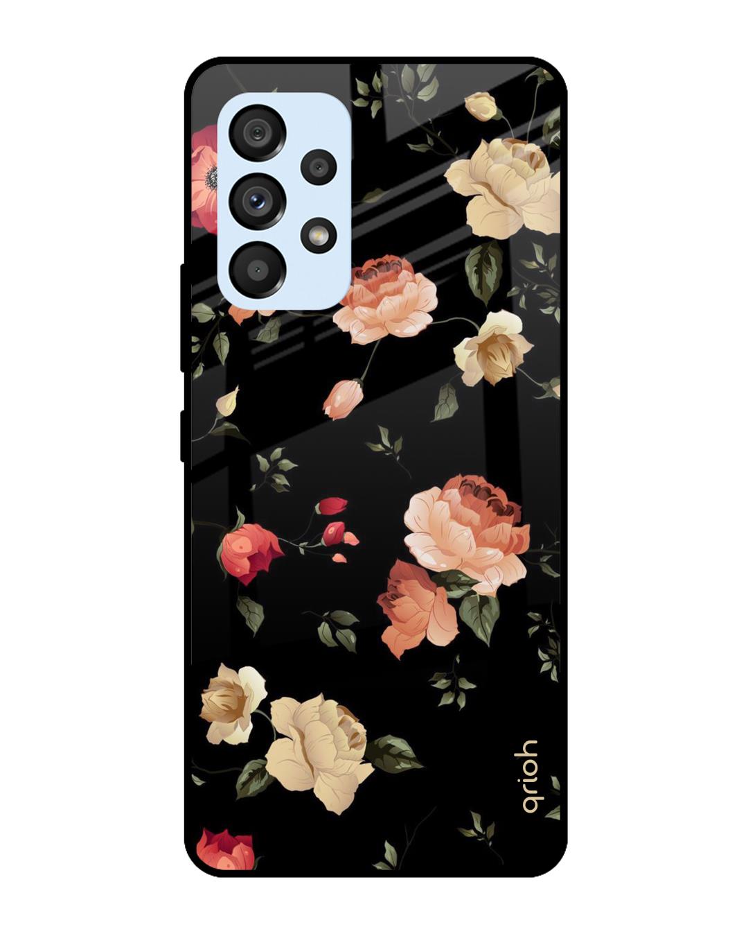 Shop Floral Printed Premium Glass Cover For  A53 5G(Impact Resistant, Matte Finish)-Back