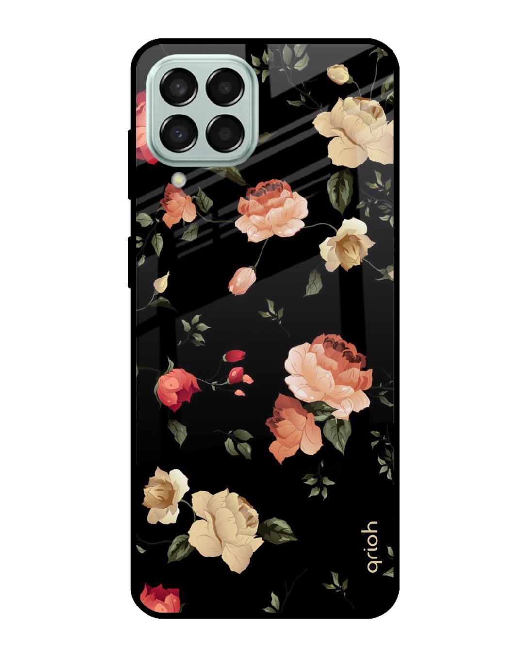 Shop Floral Printed Premium Glass Cover For  M33 5G(Impact Resistant, Matte Finish)-Back